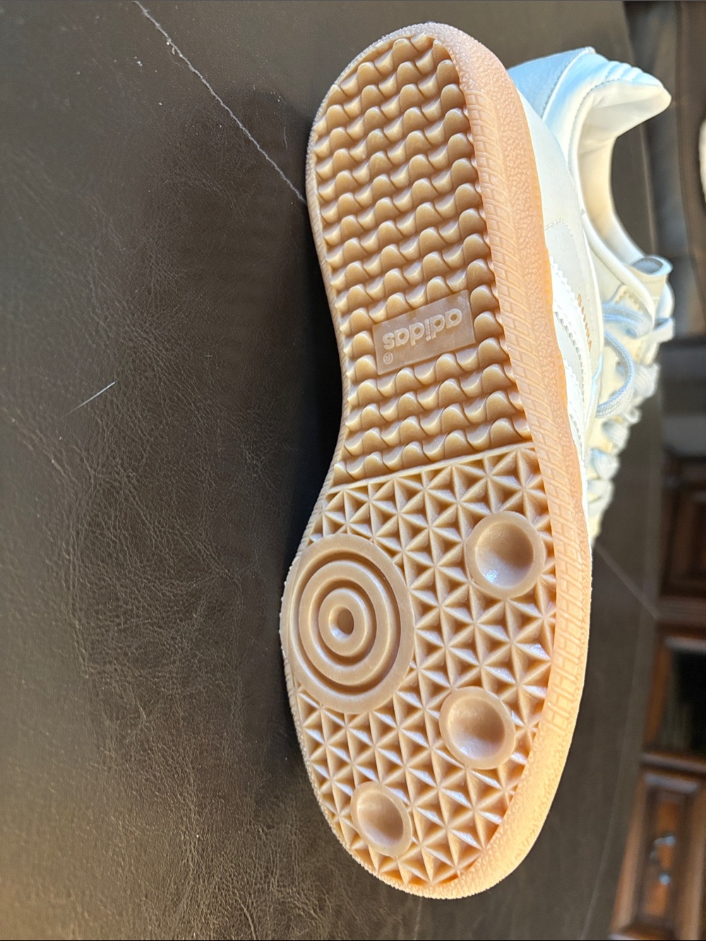 adidas Samba Women's Sneakers in Cream and Gum - Picture 3 of 5